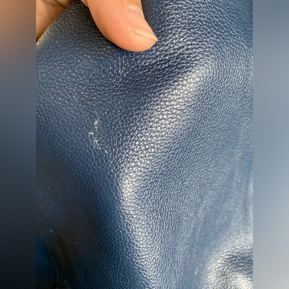 Michael Kors Leather Shoulder Tote Bag Navy Blue - Picture 12 of 16